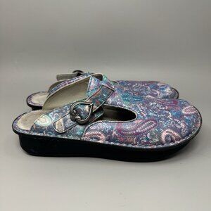 Alegria Leather Shoes Womens 10.5 Spiro Paisley Heart Mary Jane Comfort Arch